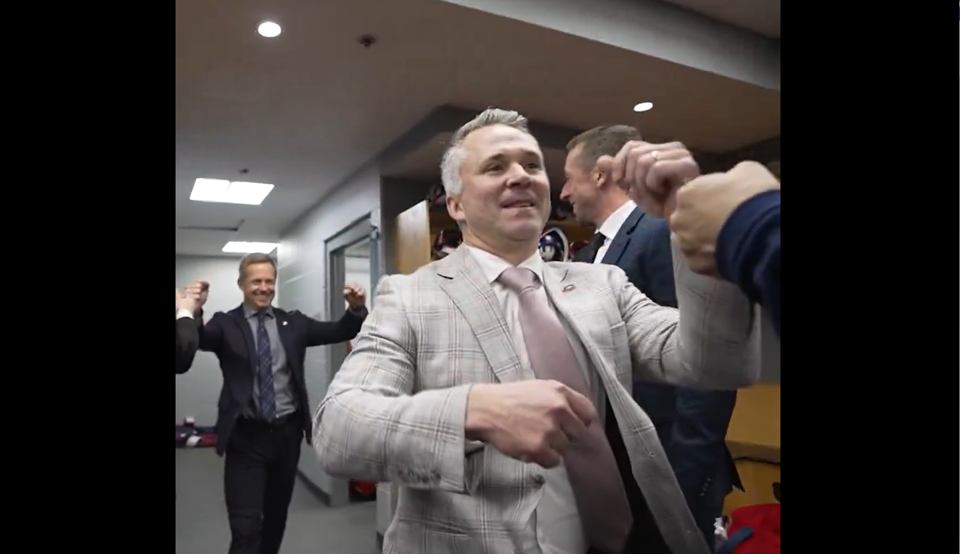L&rsquo;ambiance était à la fête hier après le match du Canadien