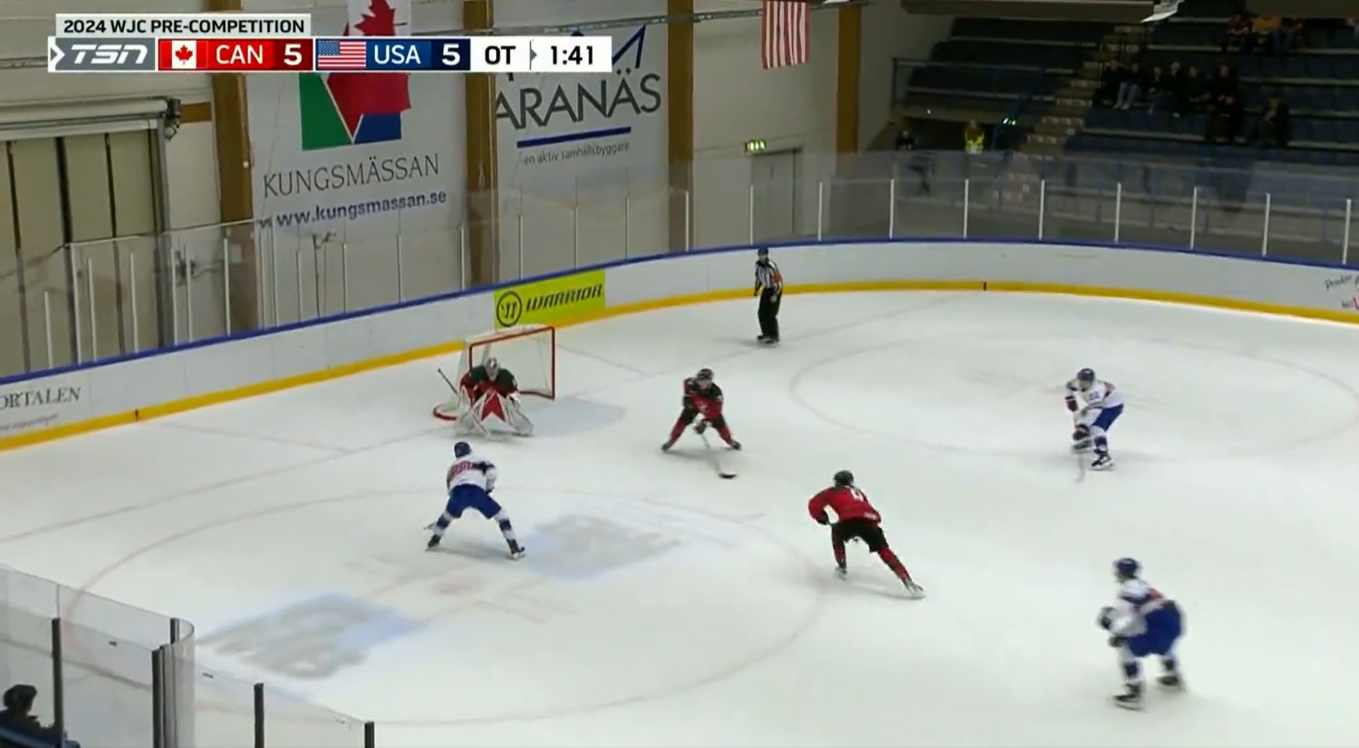 Lane Hutson vole la rondelle à Owen Beck et donne la victoire aux États-Unis