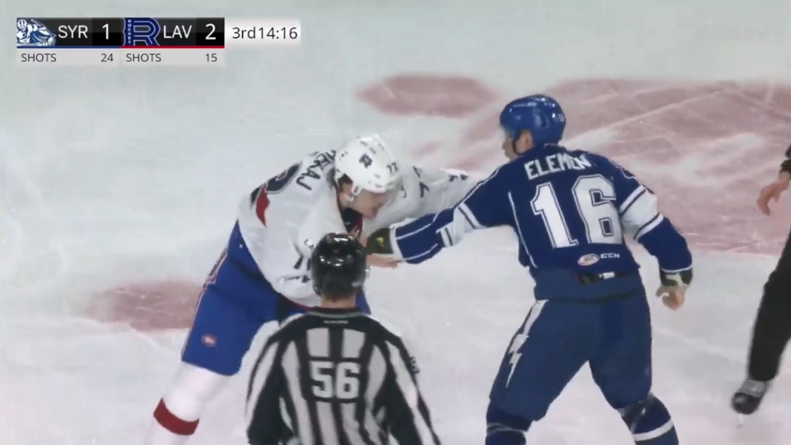 Arber Xhekaj s&rsquo;est battu contre le Québécois Shawn Element hier