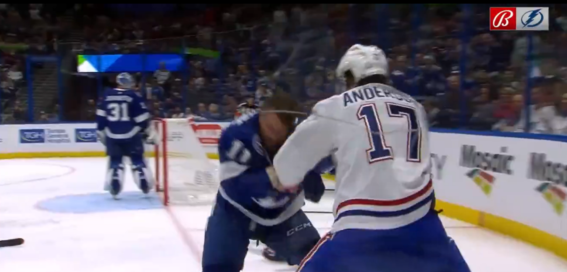 Josh Anderson s&rsquo;est battu hier à la suite d&rsquo;une percutante mise en échec